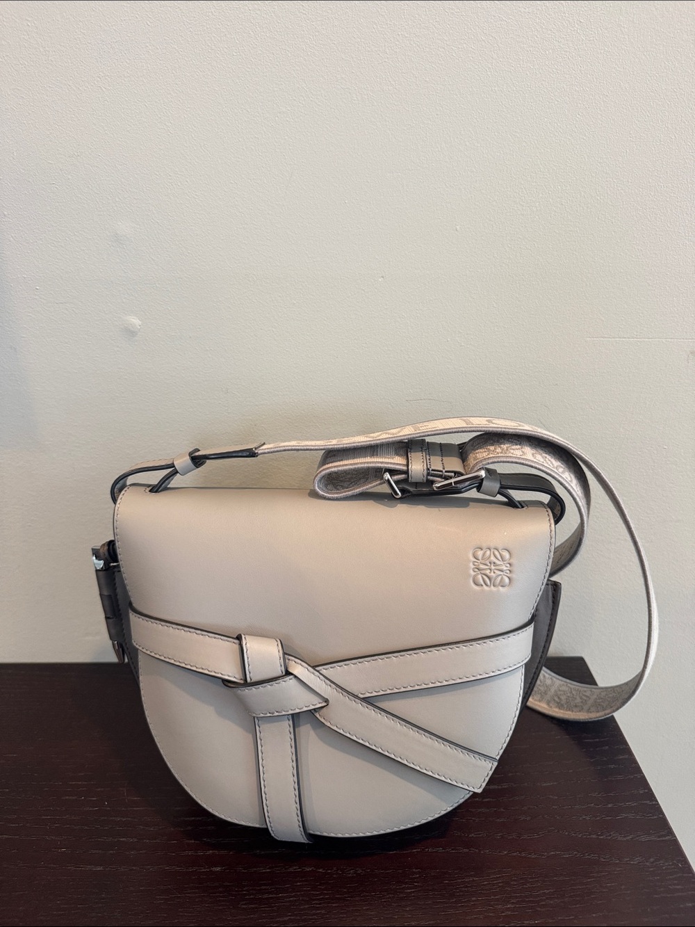 Loewe Gate Small Crossbody Bag in grey Leather